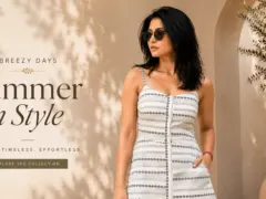 How to style a black and white striped dress for smart-casual looks - Bloomazz striped dress side view